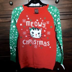 Cat Christmas Sweater size 14-16/Women’s XS
